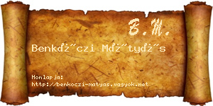 Benkóczi Mátyás névjegykártya